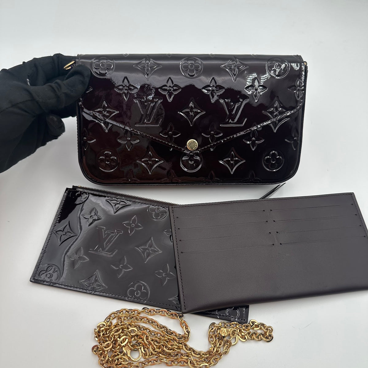 Louis Vuitton 3-in-1 Patent Leather Bag Burgundy (LX1544)
