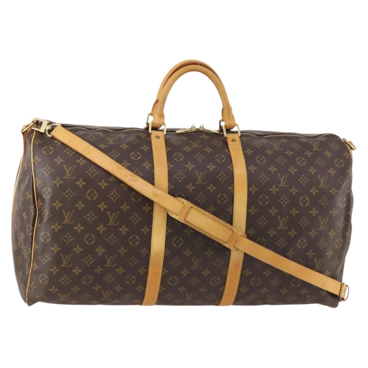 LOUIS VUITTON Monogram Keepall Bandouliere 60 Boston Bag M41412 LV Auth 173680 173680A
