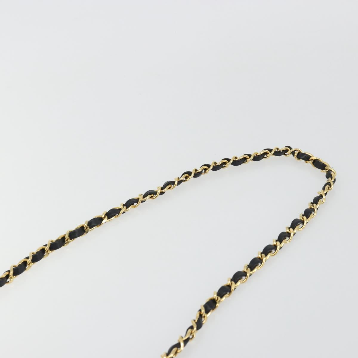 CHANEL Matelasse Chain Shoulder Bag Lamb Skin Black Gold CC Auth 188272