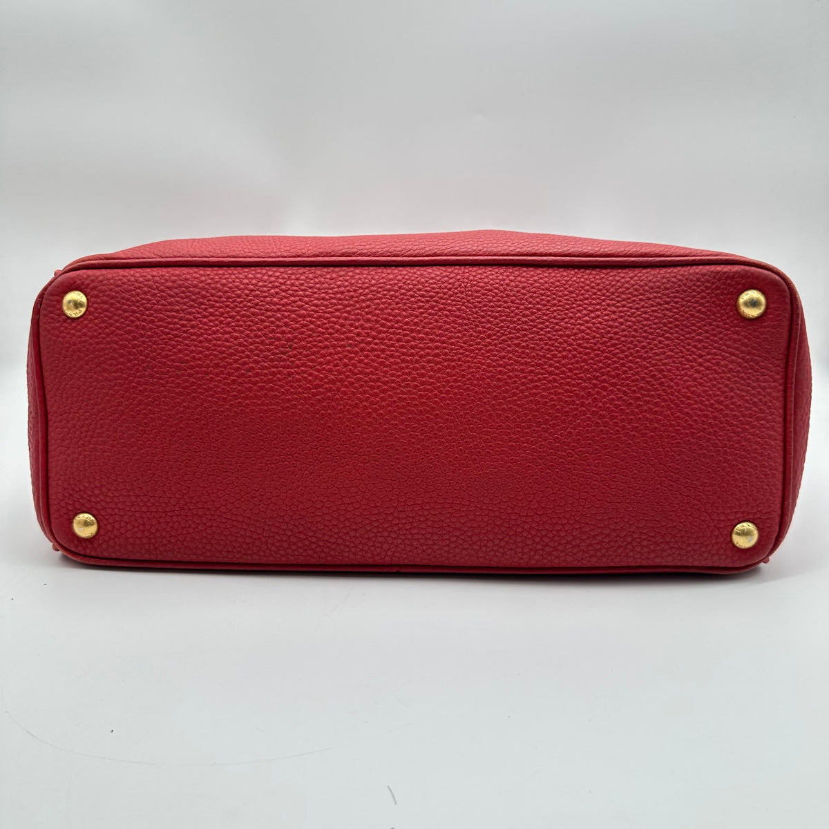 Prada Red Grained Leather Tote