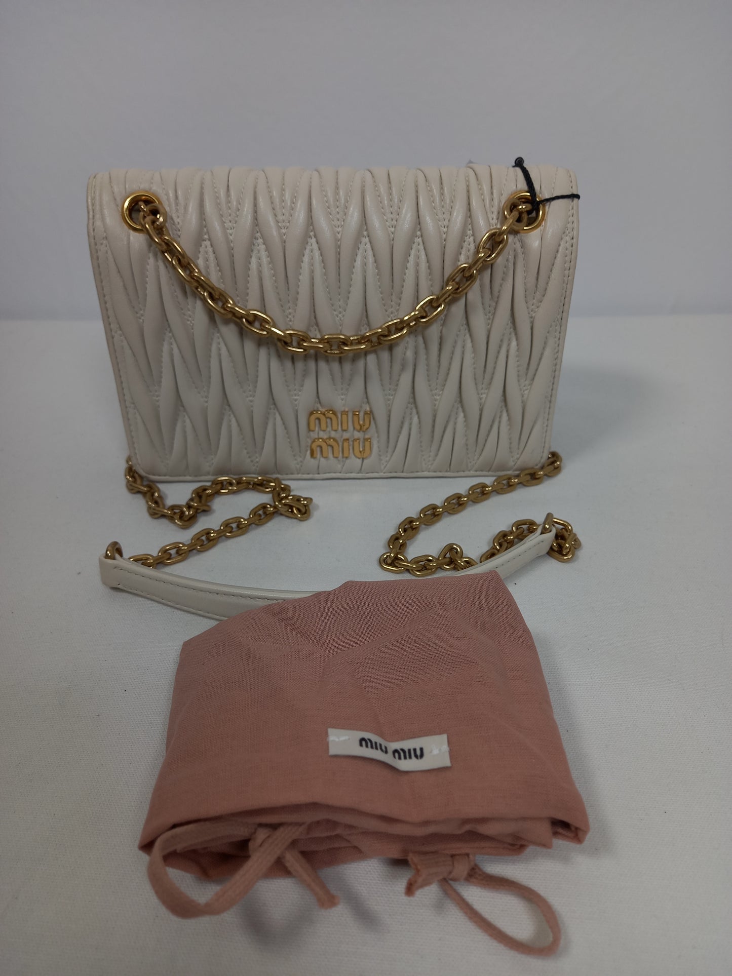 M0804P81 Miu Miu Matelasse Nappa Leather Mini Flap Bag (JP)