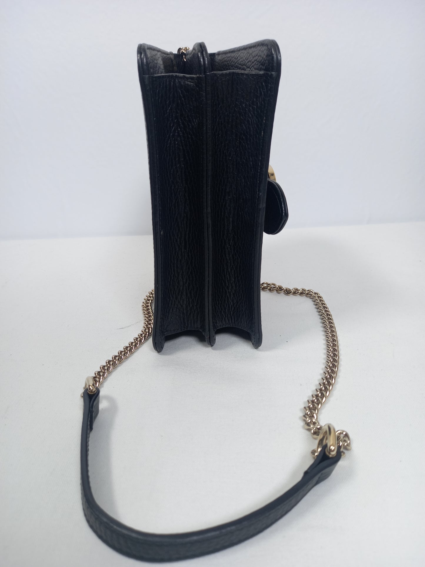M0804P7 Gucci Interlocking G Chain Shoulder Bag - Black (JP)