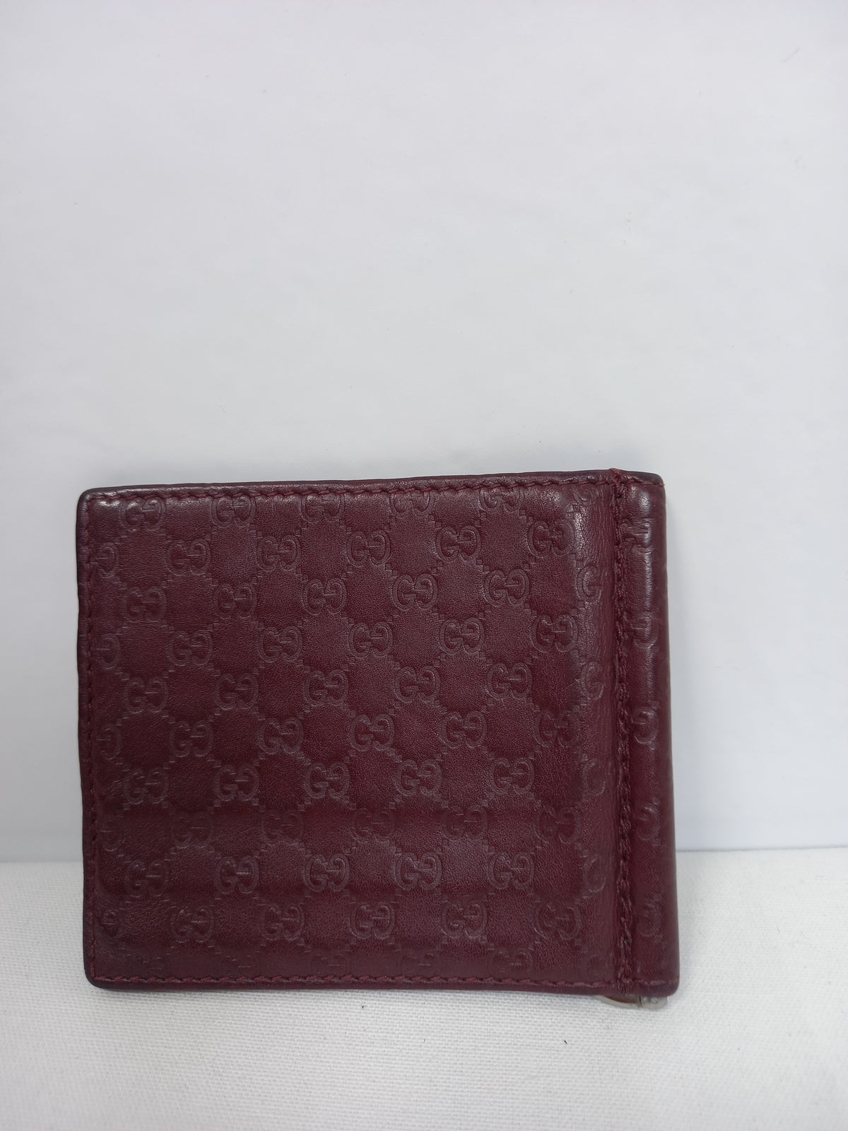 M0804P44 Gucci Burgundy Guccissima Leather Money Clip Wallet (JP)