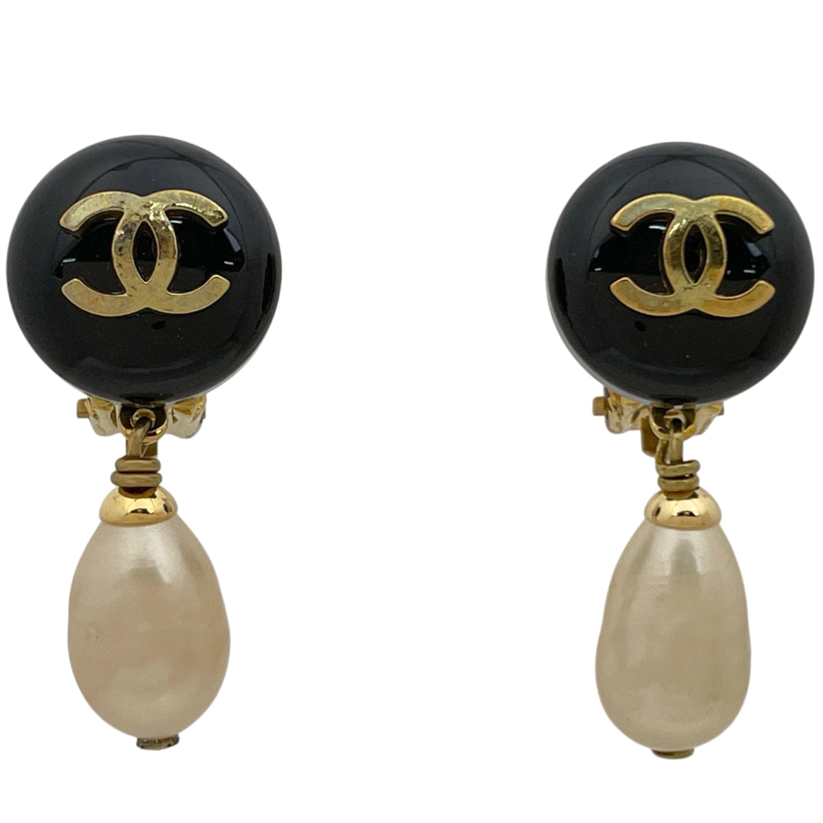 Chanel CC Faux Pearl Earrings (JP)