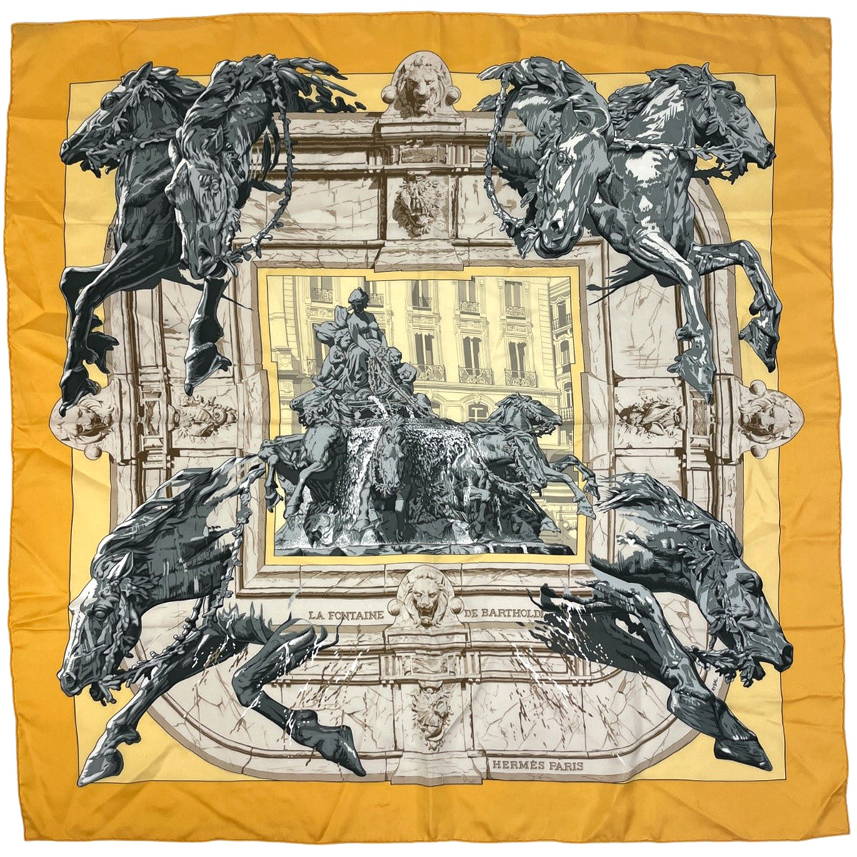 Hermes Carre90 La Fontaine de Bartholdi Scarf (JP)