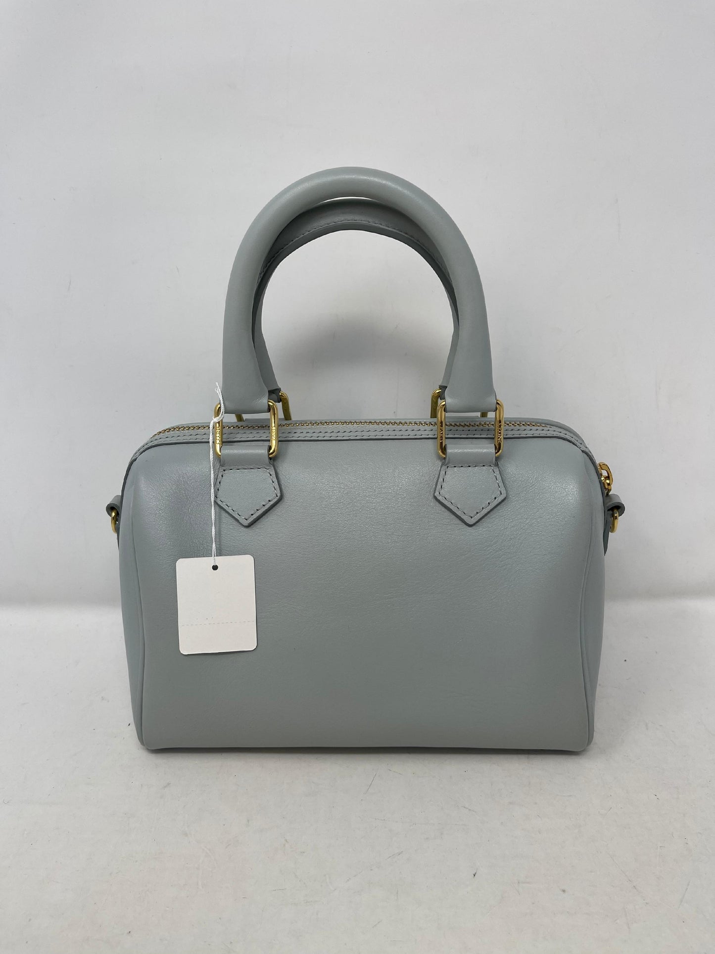 Smooth Calfskin Triomphe Small Boston Bag Soft Blue