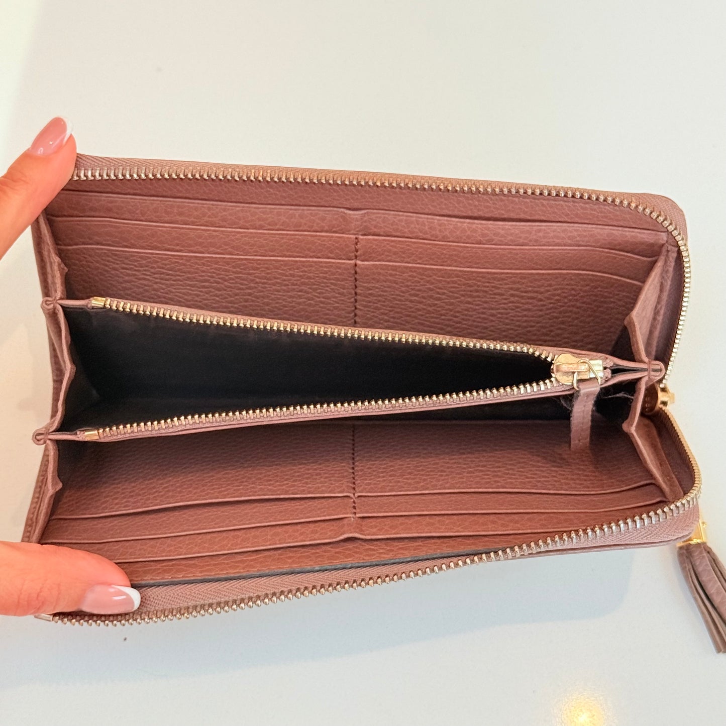 Gucci Canvas Bamboo Zip Wallet