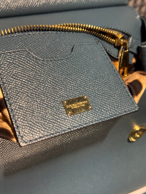 Dolce & Gabbana Dark Green Leather Medium Miss Sicily Top Handle Bag