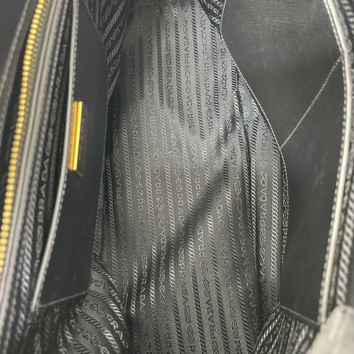 Prada Black Leather Saffiano Lux ONE Shoulder Bag BN2274