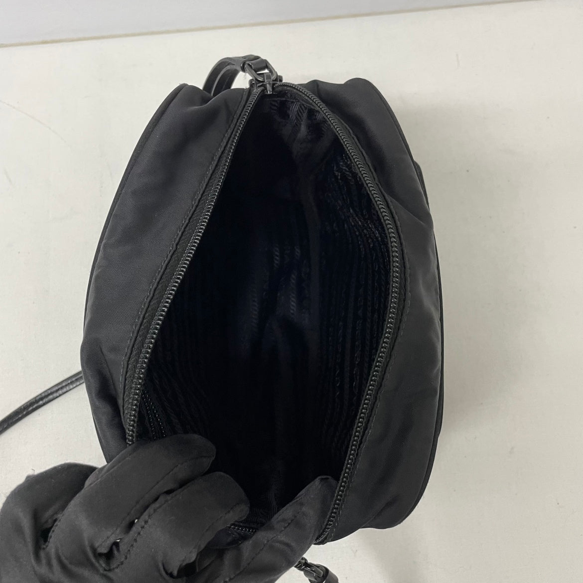 Prada Black Nylon Tessuto Outer Pocket ONE Crossbody Bag 1BH107