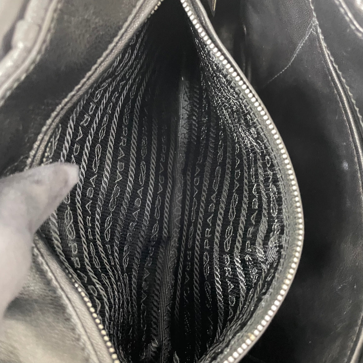 Prada Black Leather Napa Gaufre Lock ONE Shoulder Bag BT0939