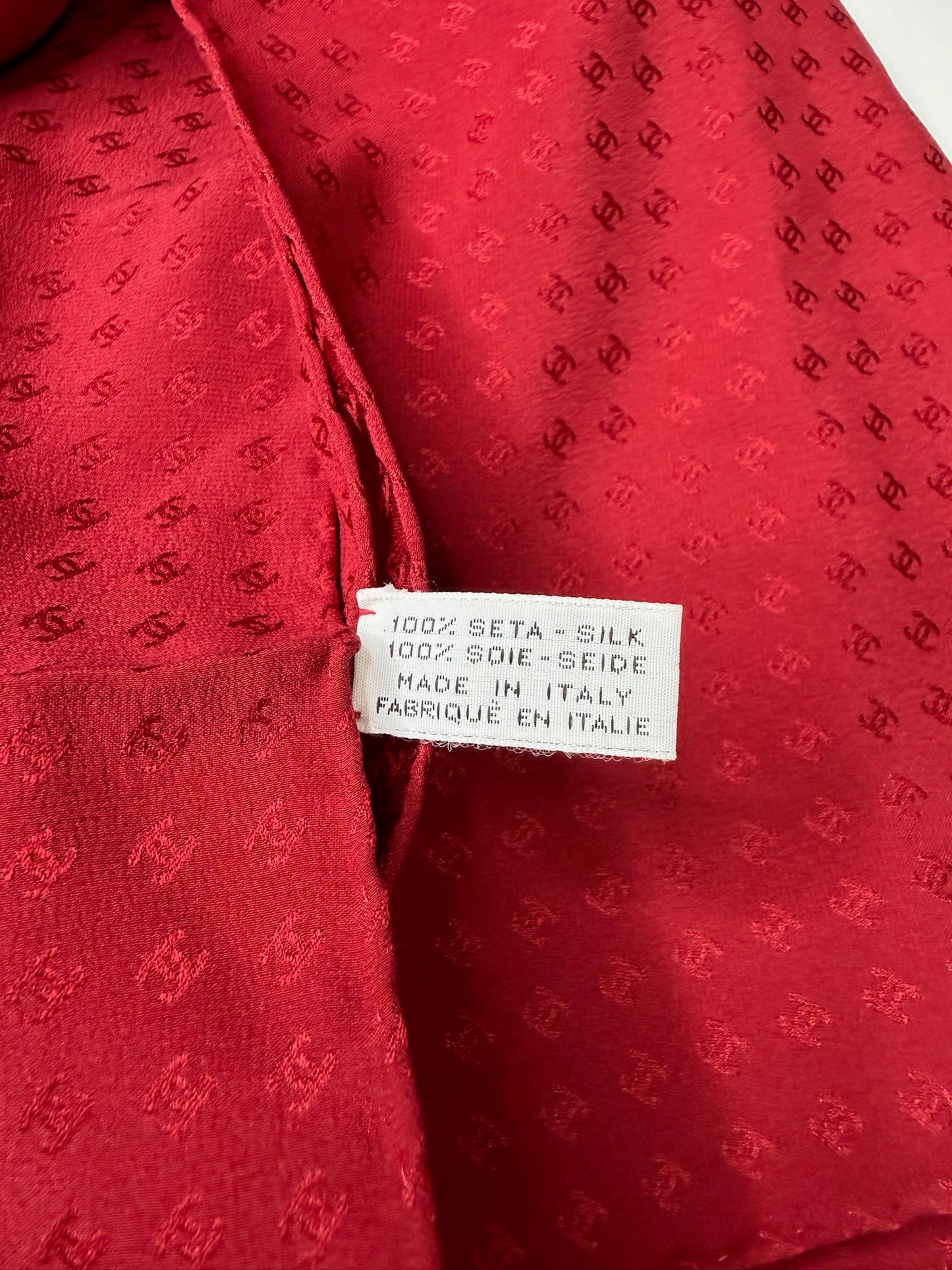 Chanel Scarf Featuring Tone-on-Tone CC Monogram Pattern (JP)