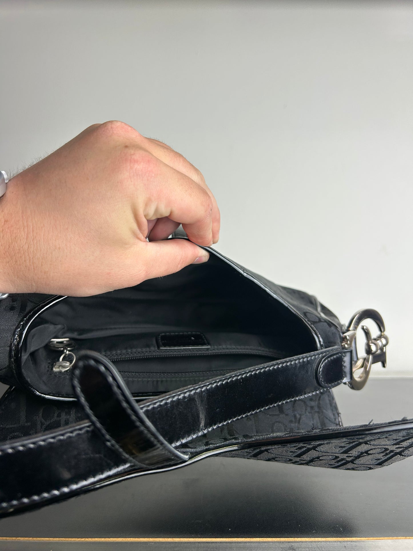 Dior Saddle Bag black Dior Oblique jacquard canvas