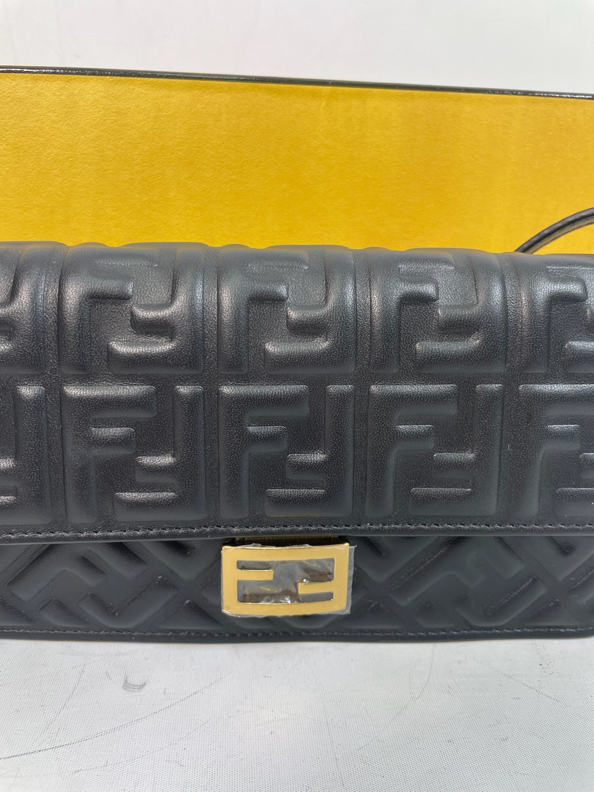 M0707-25 Fendi Baguette Wallet on Strap in Black Nappa Leather