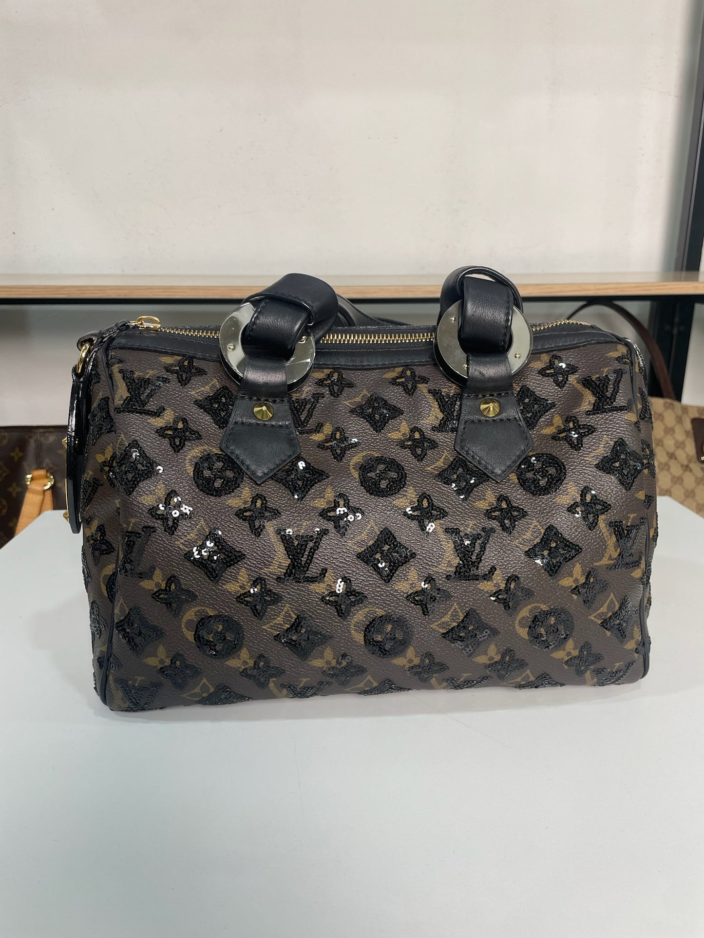 M0707-81 Louis Vuitton Monogram Eclipse Speedy 30