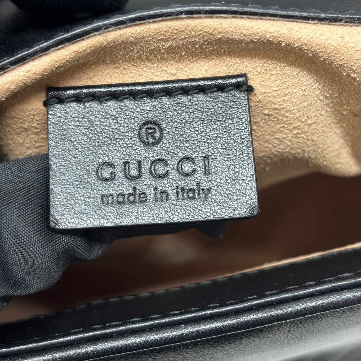 Gucci Black Leather GG Marmont Mini Top Handle Bag 547260 (B072100728P)
