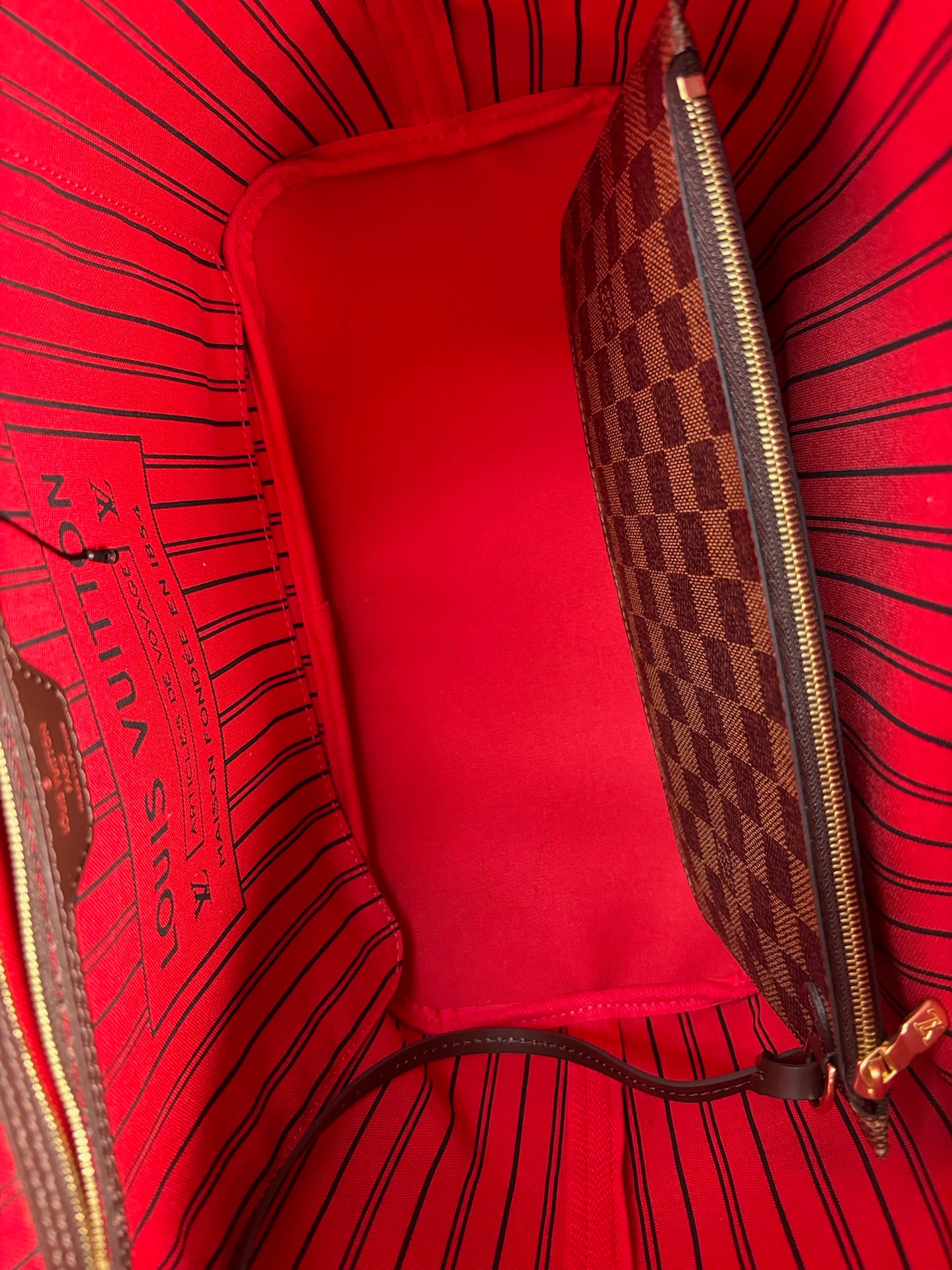 Louis Vuitton PVC Damier Ebene Canvas Neverfull MM Shoulder Bag N41358 (V012150427HJ)