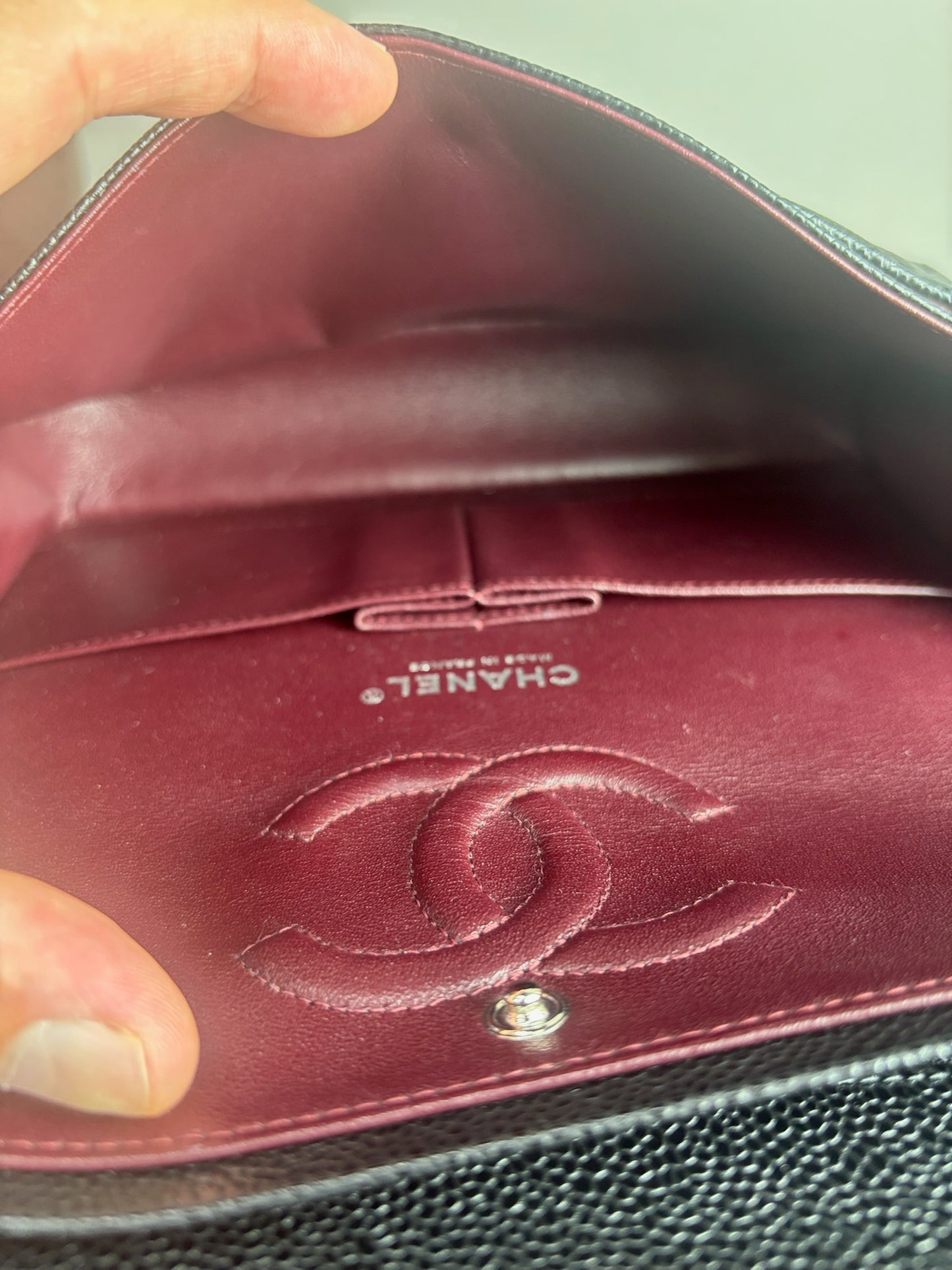 CHANEL Classic 11.22 Handbag Black Caviar Leather