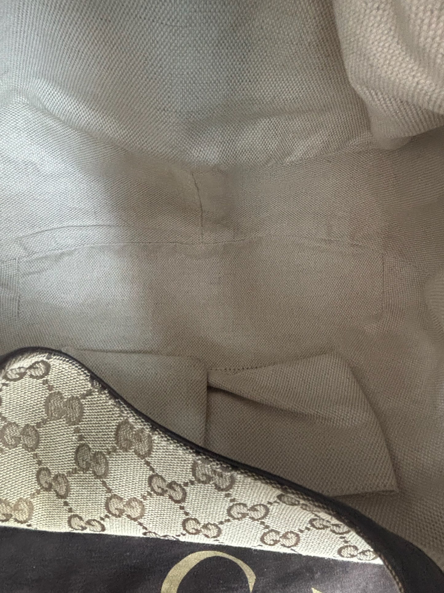 Gucci GG Canvas Dressage Hobo bag in beige with brown leather trim