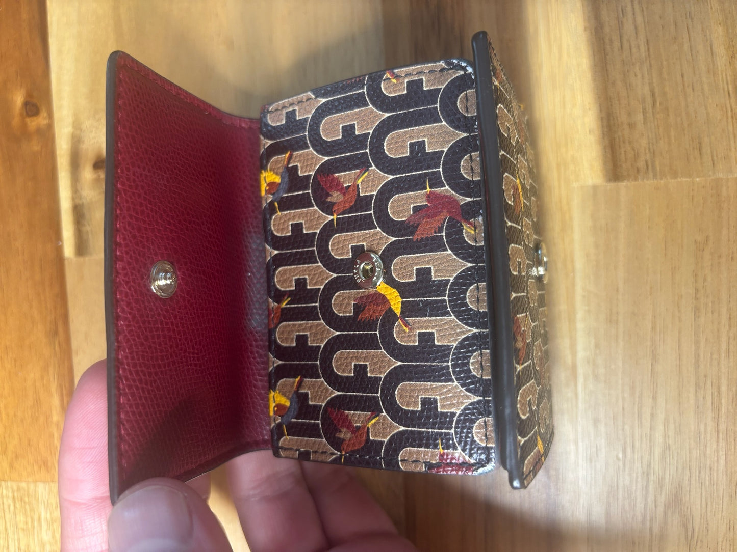 Furla Burgundy Leather Tri-Fold Wallet