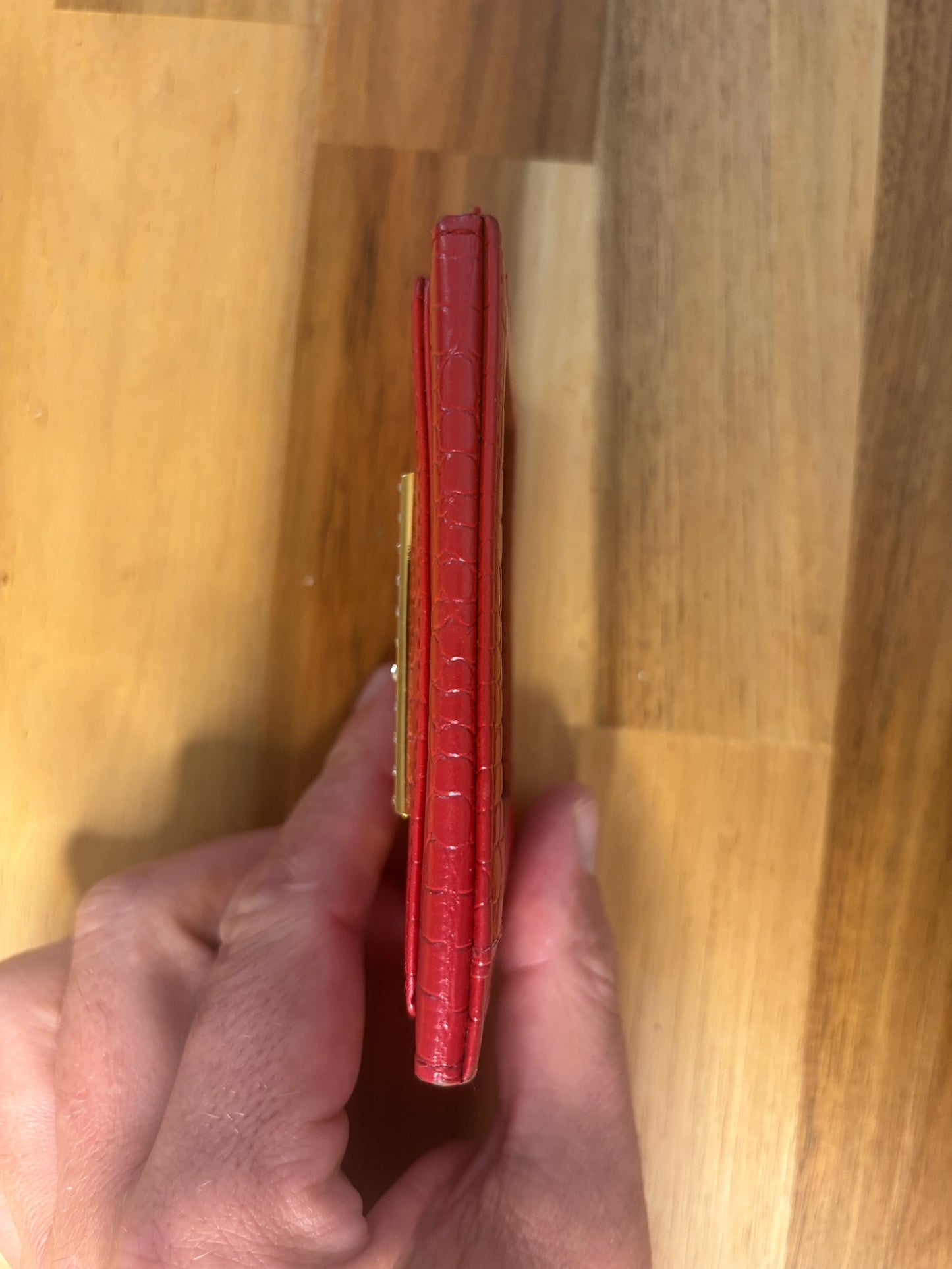 Samantha Thavasa Red Croc-Embossed Wallet