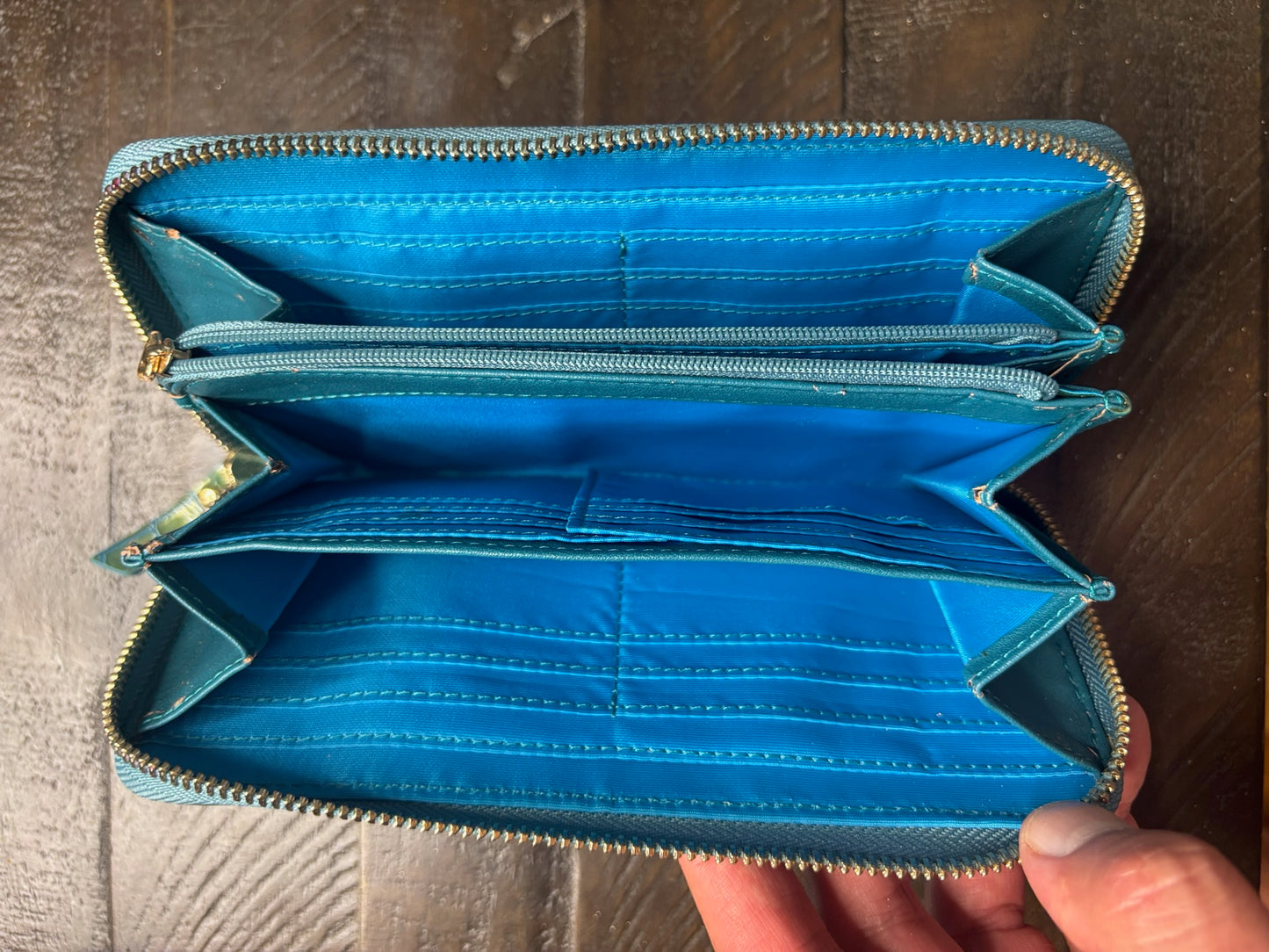 Sea Green Croc-Embossed Wallet