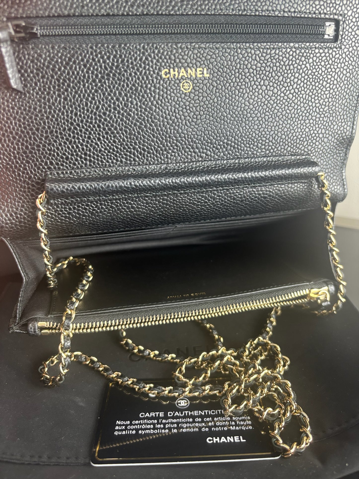 Chanel Quilted Leather Wallet on Chain