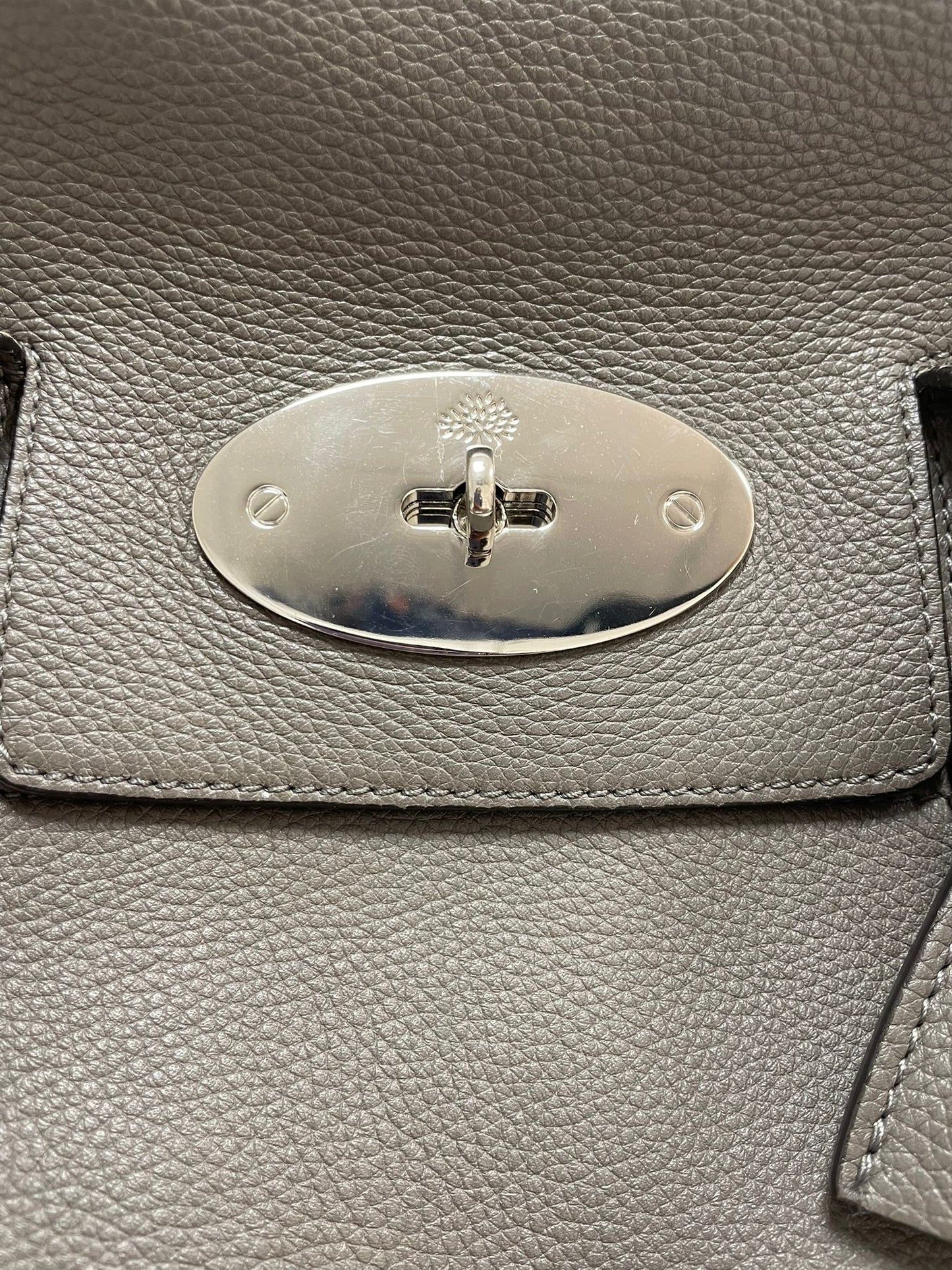 Mulberry Bayswater Classic Grain Leather Tote in Mole Grey