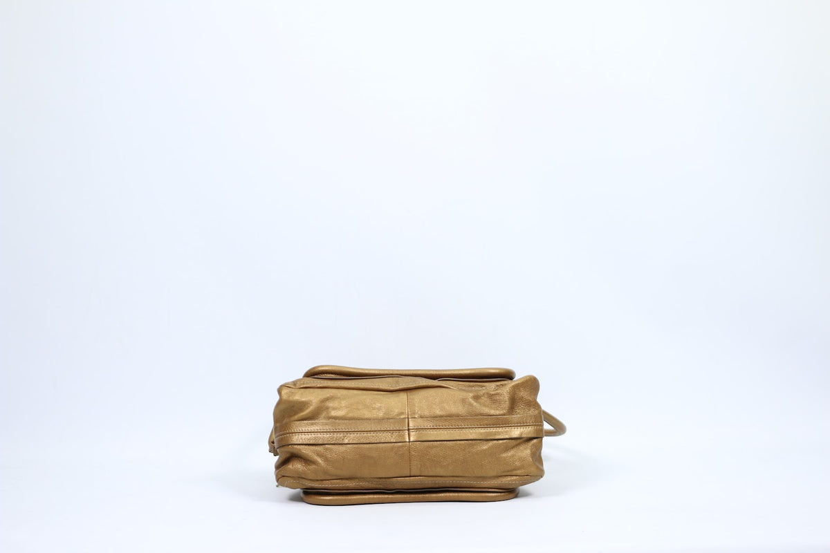 Chloé Gold Leather Paraty Medium Shoulder Bag 8HS891 (V322919)