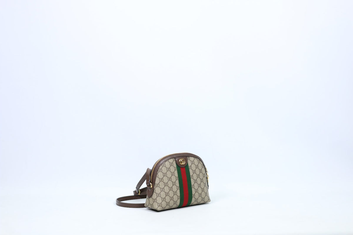 Gucci Brown PVC GG Supreme Web Ophidia Small Crossbody Bag 735395 (V7230908)