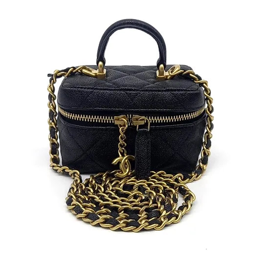 CHANEL CAVIAR VANITY MINI CHAIN CROSSBODY BAG (JP)