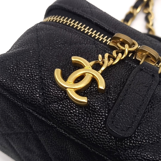 CHANEL CAVIAR VANITY MINI CHAIN CROSSBODY BAG (JP)