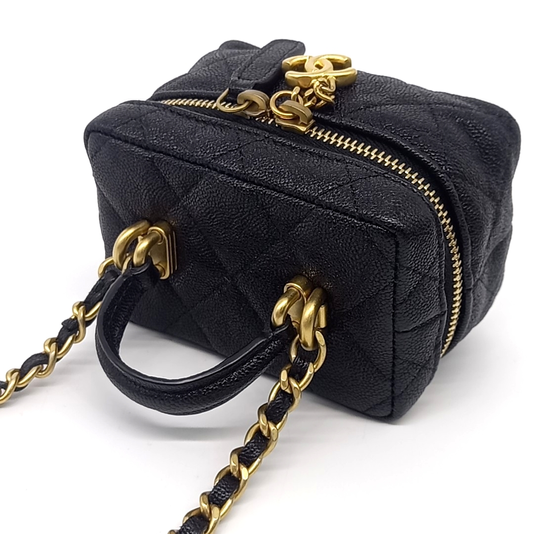 CHANEL CAVIAR VANITY MINI CHAIN CROSSBODY BAG (JP)