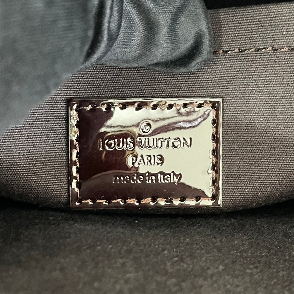 Louis Vuitton Brown Leather Vernis Patent Montaigne MM Shoulder Bag M50400
