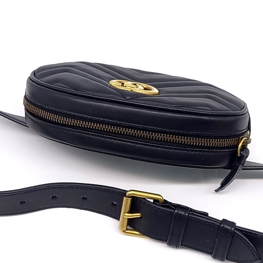 GUCCI GG MARMONT MATELASSÉ BELT BAG (476434) (JP)