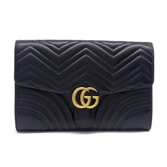 GUCCI MARMONT MATELASSÉ CLUTCH (498079) (JP)