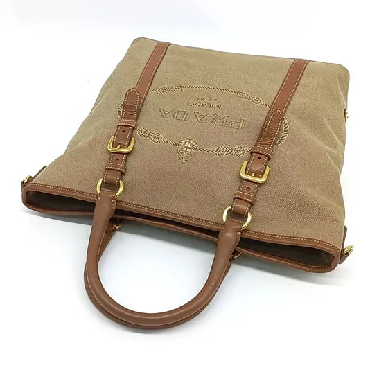 PRADA FABRIC TOTE AND SHOULDER BAG (JP)