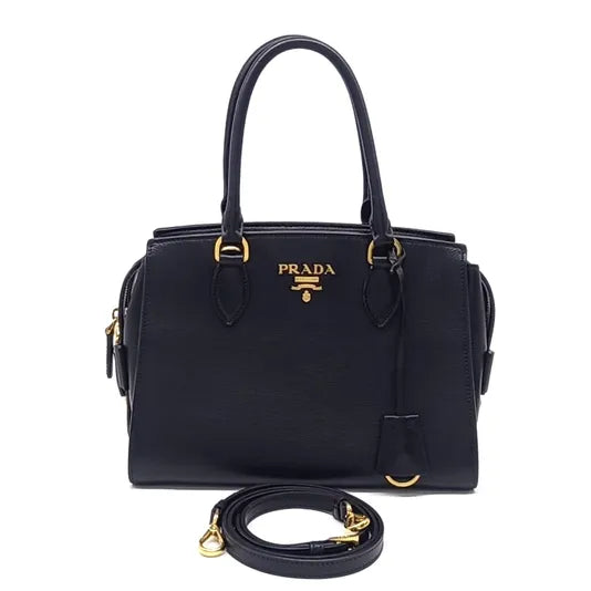 PRADA GLACÉ CALF TOTE AND SHOULDER BAG (1BA164) (JP)