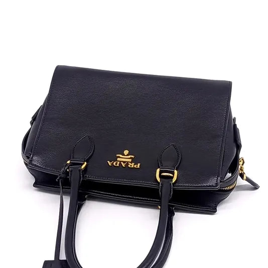 PRADA GLACÉ CALF TOTE AND SHOULDER BAG (1BA164) (JP)
