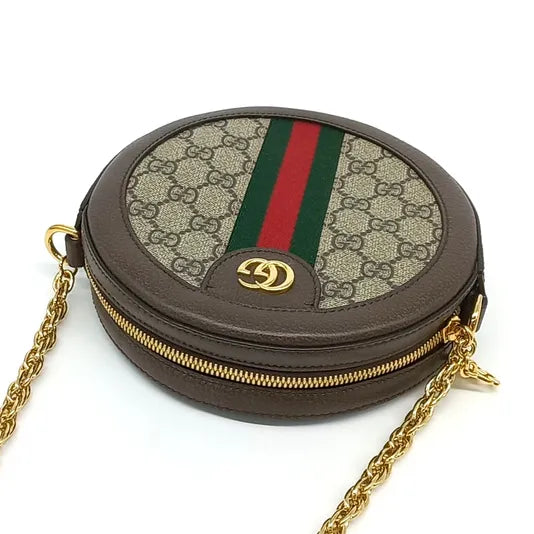 GUCCI OPHIDIA MINI GG ROUND SHOULDER BAG (550618) (JP)