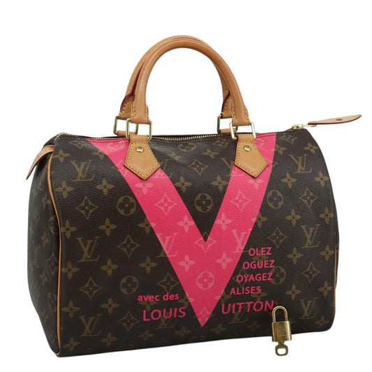 LOUIS VUITTON Monogram V Line Speedy 30 Hand Bag M41533 LV Auth 105968SAV