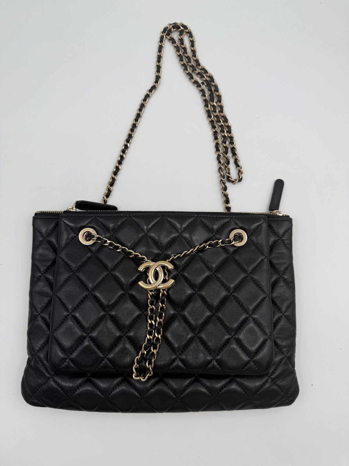 Chanel Envelope Twin Stars 2-in-1 Bag Black with Gold Hardware (TL0054)