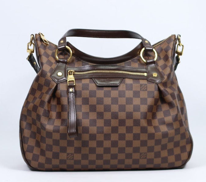 Louis Vuitton Brown PVC Damier Ebene Evora MM Shoulder Bag N41131 (V1230919)