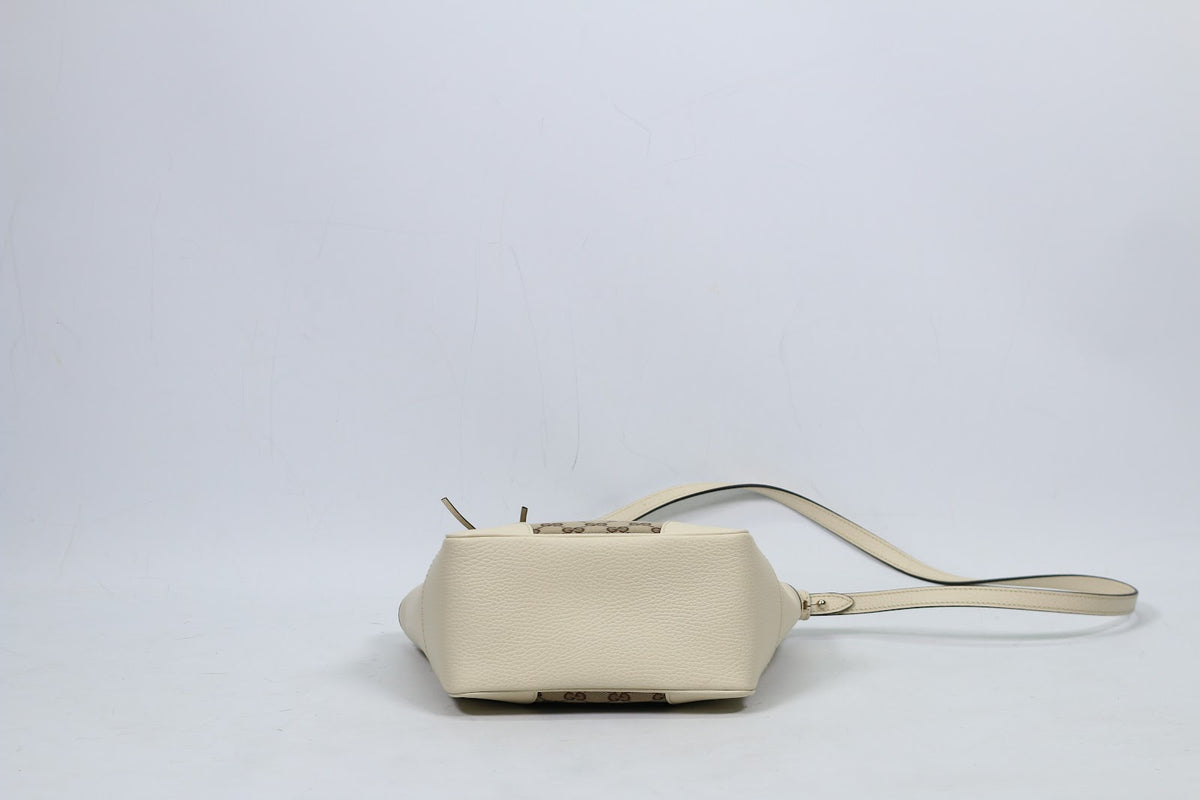 Gucci White Jacquard Canvas GG Small Shoulder Bag 449241