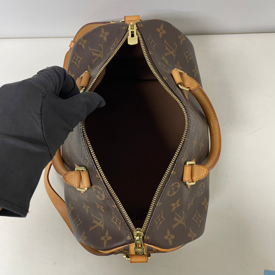 Louis Vuitton Brown PVC Monogram Canvas Bandouliere Speedy 30 Tote Bag M40391 (V1268915)