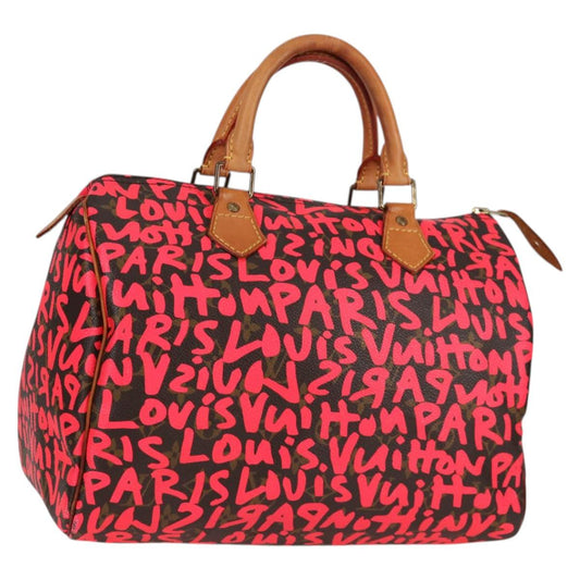LOUIS VUITTON Monogram Graffiti Speedy 30 Bag Orange M93705 LV Auth 116267M