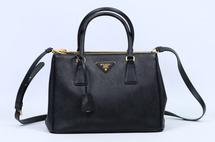 Prada Black Saffiano Galleria Medium Shoulder Bag 1BA863