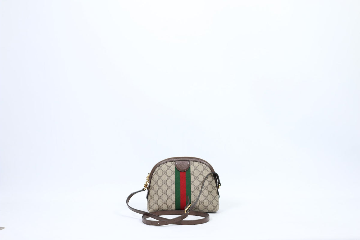 Gucci Brown PVC GG Supreme Web Ophidia Small Crossbody Bag 735395 (V7230908)