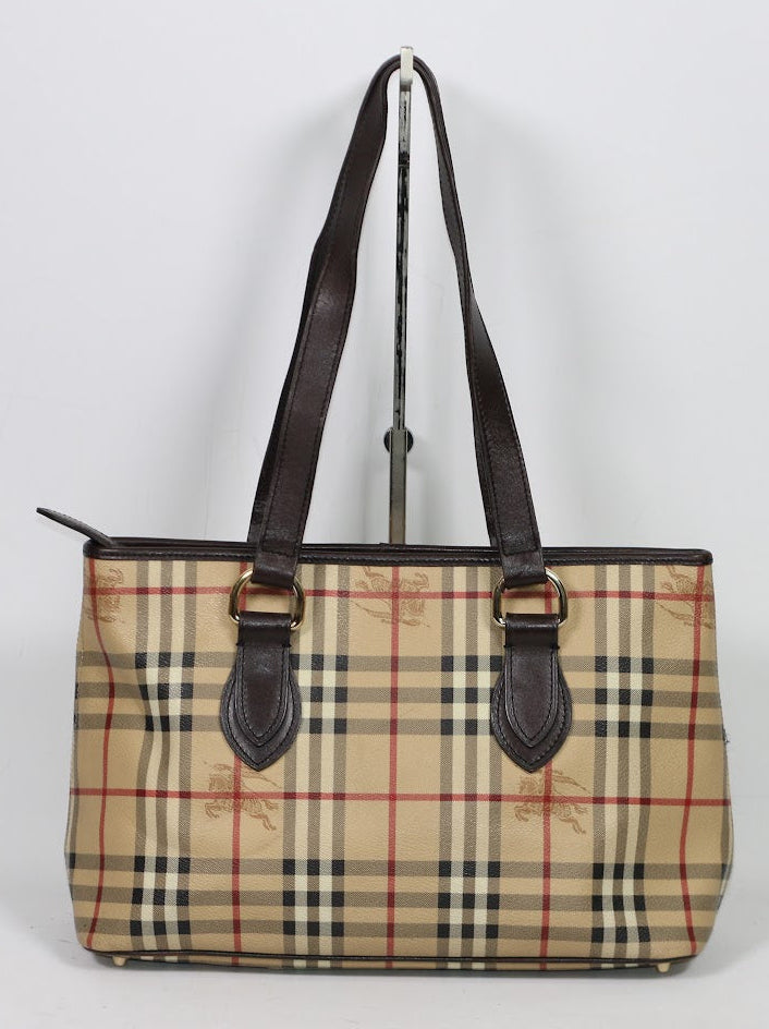 Burberry Brown PVC Haymarket Nova Check Hobo ONE Shoulder Bag 35310021 (V224731)