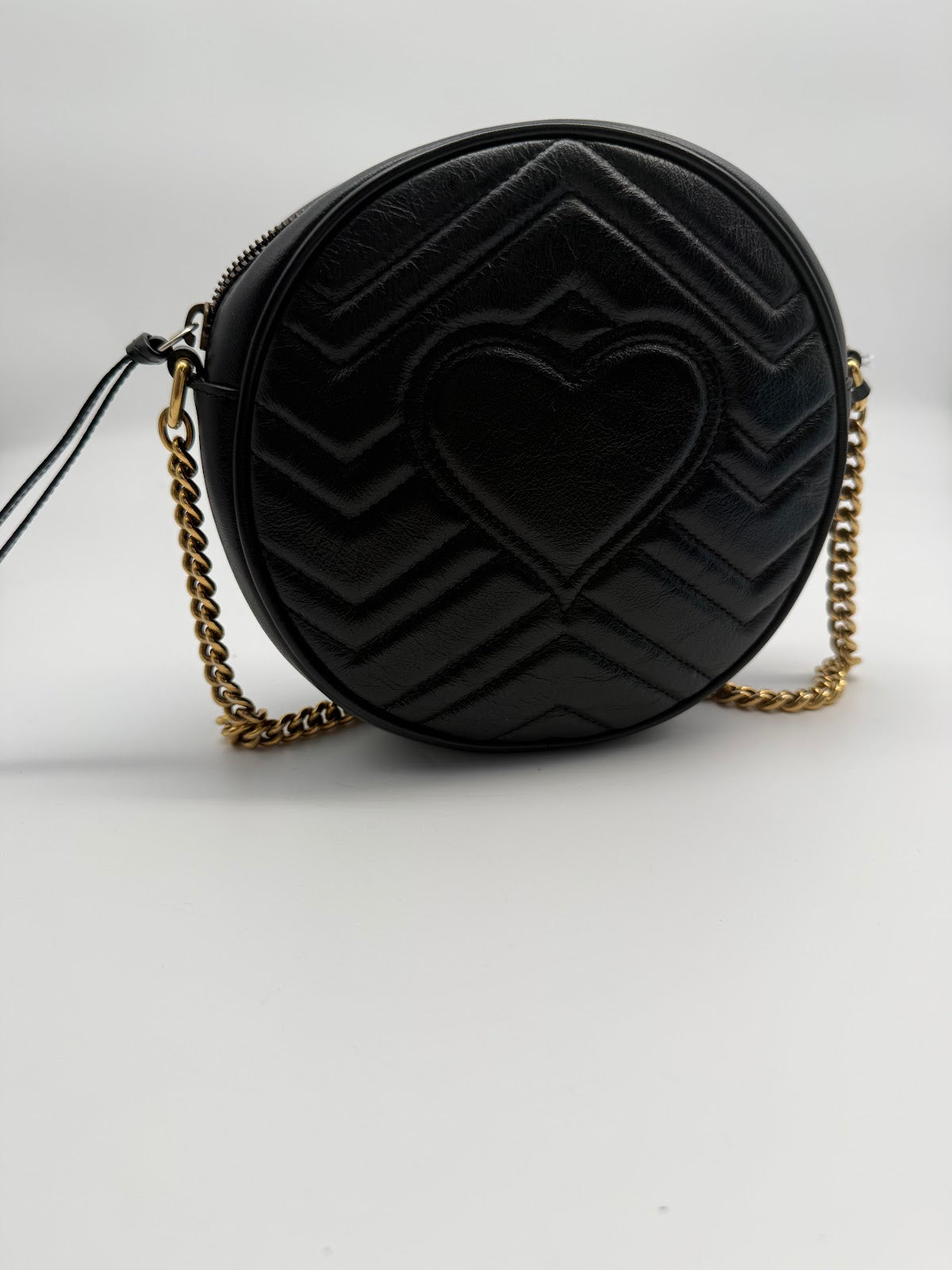 Gucci V-Quilted Round Bag Black (BL0831)